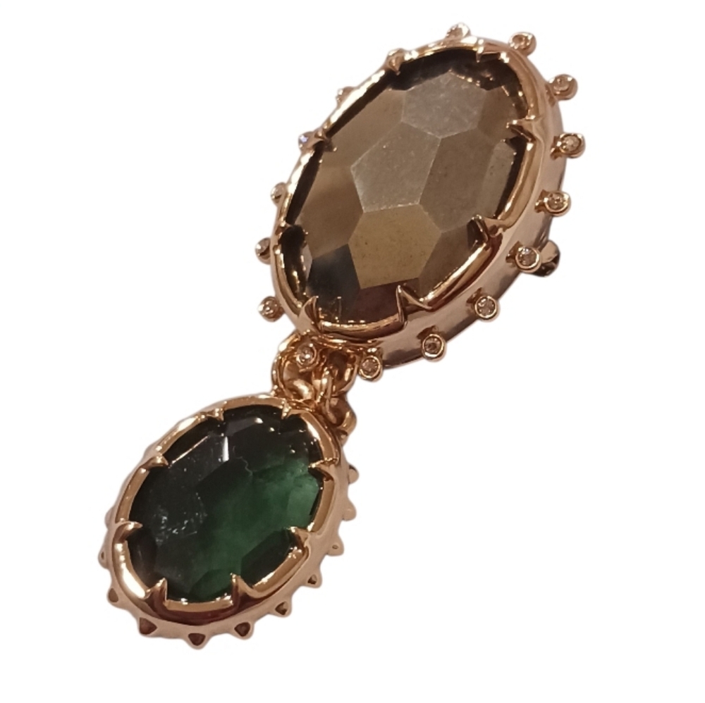 Alexis Bittar Georgian Double Stone Brooch - Picture 6 of 10